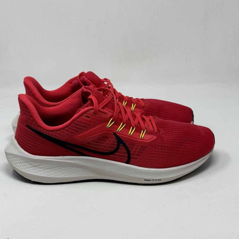Nike Air Zoom Pegasus 39 Sneakers Mens 10.5 Siren Red Mesh Flywire Running Shoes